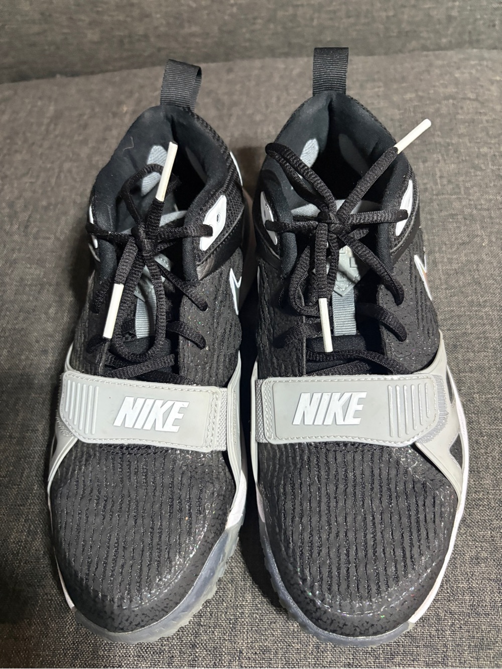 Nike Black and Gray Athletic Sneakers with Velcro Strap
